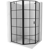 Kabiny prysznicowe - Mexen Mist kabina prysznicowa pięciokątna asymetryczna uchylna lewa 100 x 80 cm, czarna kratka, czarna - 8A8-100-080-70-77-L - miniaturka - grafika 1