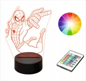 Lampy stojące - Lampka nocna NA BIURKO 3DLED imię grawer SPIDERMAN - miniaturka - grafika 1