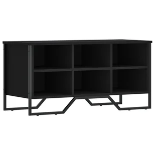 vidaXL Stojak na buty czarny 90x38x45,5 cm materiał drewnopochodny - Szafki na buty - miniaturka - grafika 1