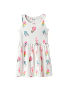 NAME IT Sukienka codzienna Vineo 13230153 Biały Regular Fit - Sukienki i spódniczki dla dziewczynek - miniaturka - grafika 1