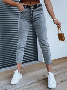 Spodnie damskie - Spodnie damskie jeansowe ALIA szare Dstreet UY1266 - grafika 1