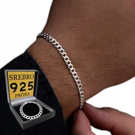 Bransolety męskie - Srebrna Bransoletka Męska 4,5Mm Srebro Pr. 925 Pancerka Włoska + Gratis - miniaturka - grafika 1