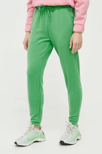Spodnie damskie - 4F spodnie dresowe kolor zielony gładkie - grafika 1