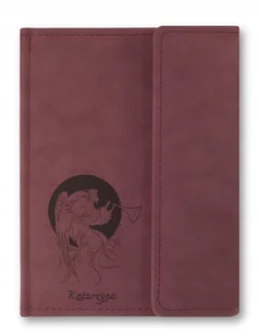 NOTES Z GRAWEREM ANIOŁ A5 ZAPINANY W KROPKI SREBRNY BRZEG BORDOWY NUBUK - Planery - miniaturka - grafika 1