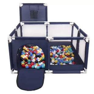 Selonis Boisko KK-100X z piłeczkami 6cm niebieski: czarny-biały-niebieski-czerwony-żółty-turkus 125x125x105/200piłek Zabawka kojec - Łóżeczka i kojce - miniaturka - grafika 1