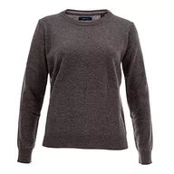 Swetry damskie - GANT Damski sweter Superfine Lambswool Crew, szary (Dark Grey Melange 92), L - miniaturka - grafika 1