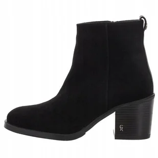 Carinii B5582-H20 botki czarne damskie klocek skóra naturalna zamszowa r.36 - Botki damskie - miniaturka - grafika 1