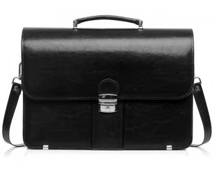 SKÓRZANA AKTÓWKA TECZKA NA DOKUMENTY SOLOME TH02 CZARNY - Teczki i aktówki - miniaturka - grafika 1