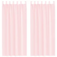 Zasłony - vidaXL Zasłony woalowe z pętelkami 2 szt. Jasnoróżowe 140x245 cm - miniaturka - grafika 1