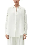 Bluzki damskie - s.Oliver BLACK LABEL Bluzka damska, długi rękaw, biała, 42, biały, 42 - miniaturka - grafika 1