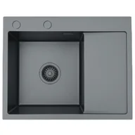 Zlewozmywaki - Stellman Zlewozmywak stalowy jednokomorowy z ociekaczem STEEL 5849L lewa komora - miniaturka - grafika 1