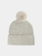 Czapki damskie - Czapka zimowa damska 4F - beżowa - miniaturka - grafika 1