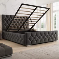 Łóżka - Łóżko z pojemnikiem 4319G | 140x200 | Welur | Ciemny szary #18 - miniaturka - grafika 1