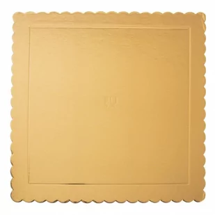 Podkład pod tort, ciasto złoty kwadratowy 34x34 cm kod: O-871408 - Formy do ciast - miniaturka - grafika 1
