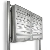 Skrzynki na listy - Skrzynka pocztowa lokatorska 2x5 na pocztę listy 10 wrzutni na stojaku stal nierdzewna - miniaturka - grafika 1