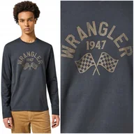 Koszulki męskie - Wrangler LS GRAPHIC TEE longsleeve bawełniana koszulka długi rękaw logo XL - miniaturka - grafika 1