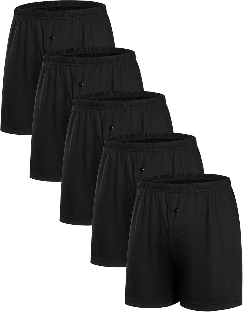 BOKSERKI MĘSKIE LUŹNE 5 SZTUK BAWEŁNA ELASTAN MIĘKKIE ODDYCHAJĄCE