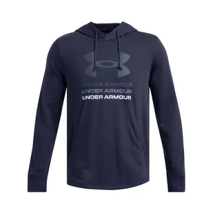 Męska Bluza UNDER ARMOUR UA RIVAL TERRY GRAPHIC HOOD 1386047-411 – Granatowy - Bluzy męskie - miniaturka - grafika 1