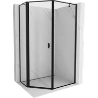 Kabiny prysznicowe - Mexen Mist kabina prysznicowa pięciokątna asymetryczna uchylna lewa 80 x 100 cm, czarna ramka, czarna - 8A8-080-100-70-70-L - miniaturka - grafika 1
