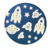 Wyposażenie pokoiku dziecięcego - Djeco Fluorescencyjne naklejki na ścianę Kosmos - miniaturka - grafika 1