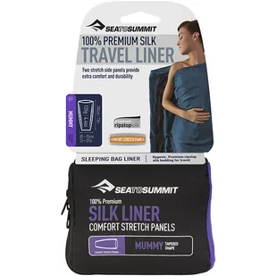Sea To Summit Silk Travel Liner, wewnętrzny śródmiąższow fsack zapalenie Stretch ASILKCSMUMMYNB - Śpiwory - miniaturka - grafika 1