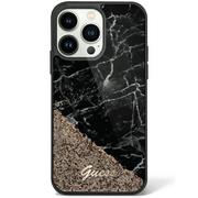 Etui i futerały do telefonów - Guess GUHCP14LLCSGSGK iPhone 14 Pro 6.1" czarny/black hardcase Liquid Glitter Marble - miniaturka - grafika 1
