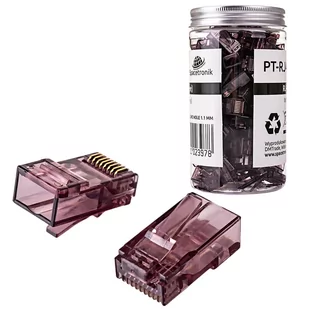 Wtyk RJ45 przelotowy kat 6 UTP PT-RJ456UC-1 100szt - Pozostałe akcesoria sieciowe - miniaturka - grafika 1