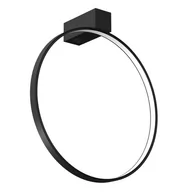 Lampy ścienne - Okrągły kinkiet ścienny Agaro 4307 Shilo LED 9W 4000K metalowy pierścień czarny - miniaturka - grafika 1