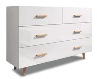 Inne meble do salonu - Komoda Sweden 4 Biały Mat / Biały Połysk - miniaturka - grafika 1