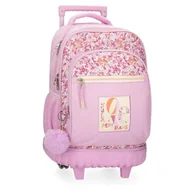 Plecaki - Pepe Jeans Sandra Plecak Compact 2 Koła Różowy 32x43x21 cms Poliester 28,9L by Joumma Bags, Różowy, Kompaktowy plecak 2 koła - miniaturka - grafika 1