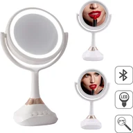 Lustra - Lustro kosmetyczne Mucola z 1x i 5x powiększeniem Lustro ścienne LED Lustro łazienkowe Lustro łazienkowe Głośnik Bluetooth Telefon komórkowy - miniaturka - grafika 1