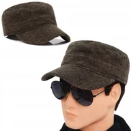 Czapki i chusty sportowe męskie - CZAPKA Zimowa z Daszkiem Patrolówka MĘSKA Ocieplana BRĄZOWA Pako Jeans - miniaturka - grafika 1