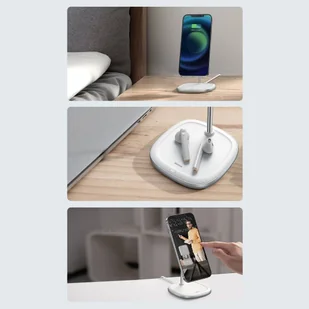 Baseus magnetyczna bezprzewodowa indukcyjna ładowarka Qi 15 W uchwyt na telefon podstawka (kompatybilna z MagSafe do iPhone) biały (WXSW-02) - Ładowarki do telefonów - miniaturka - grafika 16