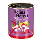 Mokra karma dla psów - Dolina Noteci Premium Superfood Pies Sarna i wołowina puszka 800g - miniaturka - grafika 1