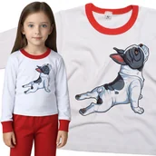 Piżamy dla dziewczynek - Piżama dziecięca Pies Buldog Francuski Joga 86/92 - VoloDonum - miniaturka - grafika 1