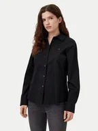 Koszule damskie - Tommy Hilfiger Koszula WW0WW44084 Czarny Regular Fit - miniaturka - grafika 1
