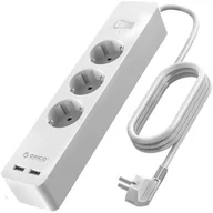 Listwy zasilające - Orico Listwa zasilająca  2500W z 2 portami USB 12W GPC-3A2U-EU-WH - miniaturka - grafika 1