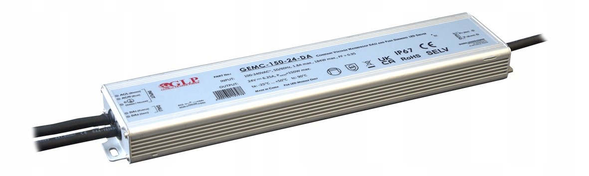 GLP Zasilacz stałonapięciowy Led 24V/6.25A 150W Pfc DALI2 Push Dimming IP67