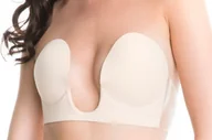 Biustonosze - Biustonosz V!BRA Julimex samonośny do głebokich dekoltów beżowy A - miniaturka - grafika 1
