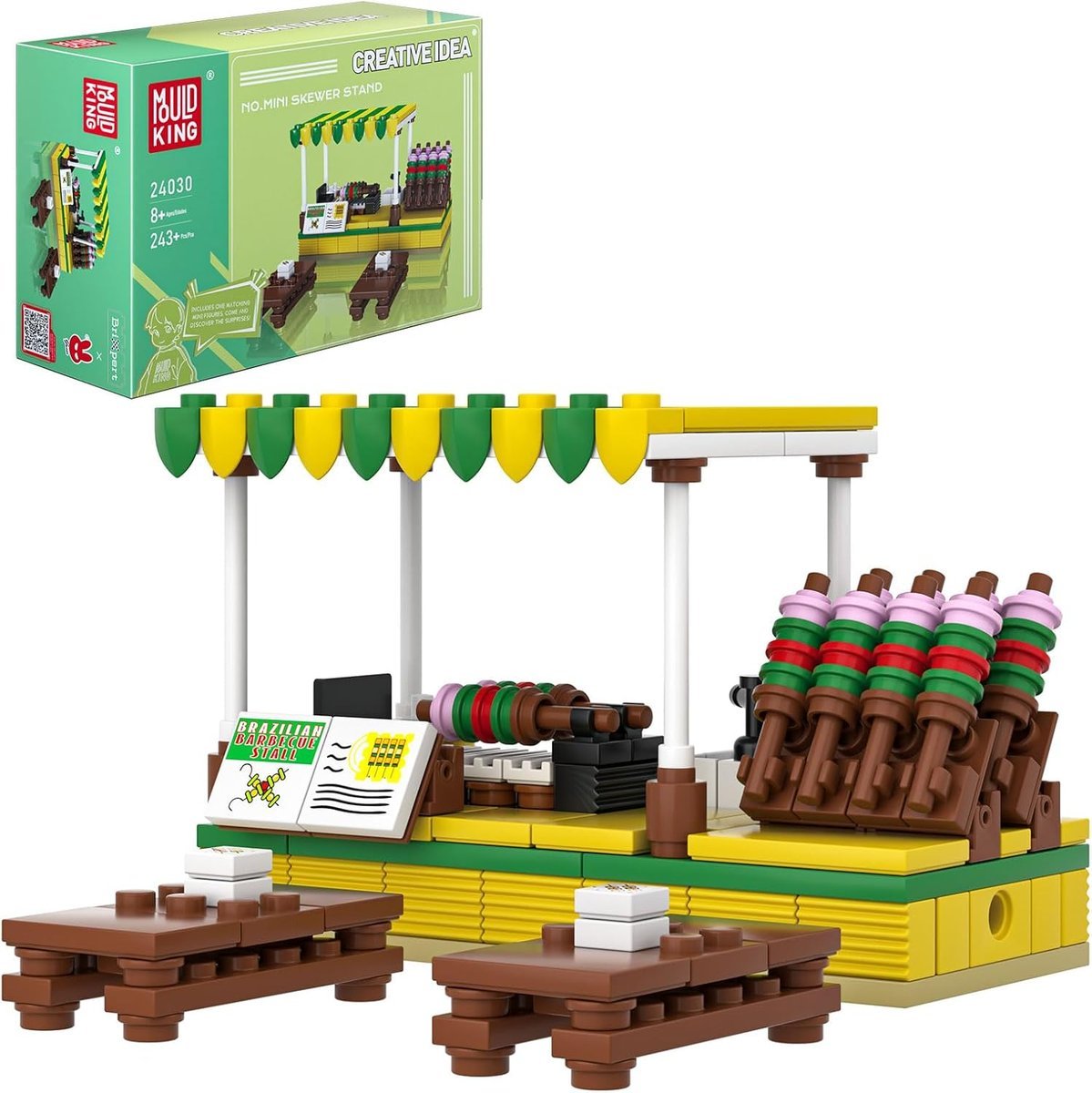 KLOCKI KONSTRUKCYJNE MOULD KING 24030 STOISKO Z GRILLEM SKEWER STAND 243EL.