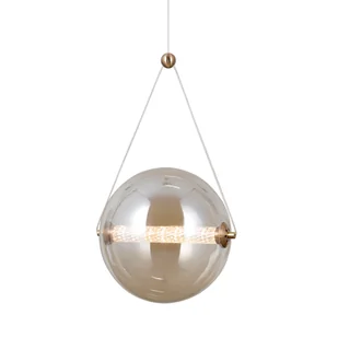 Szklana lampa wisząca Rastia PND-34361-L-HBR-AMB Italux LED 12W 3000K złota - Lampy sufitowe - miniaturka - grafika 1