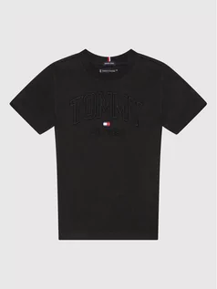 Koszulki dla chłopców - Tommy Hilfiger T-Shirt Applique Logo KB0KB06854 D Czarny Regular Fit - grafika 1