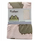 Prześcieradła dla dzieci - Pusheen Prześcieradło bawełniane różowe ze wzorem ”2” 90x200x25cm - miniaturka - grafika 1