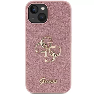 Guess GUHCP15SHG4SGP iPhone 15 6.1" różowy/pink hardcase Glitter Script Big 4G - Etui i futerały do telefonów - miniaturka - grafika 3