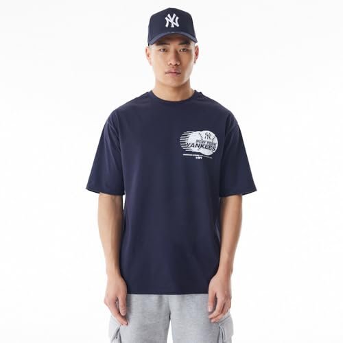 Koszulka baseballowa oversize New York Yankees granatowa biała