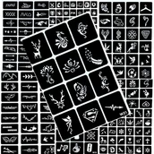 Zabawki kreatywne - TATUAŻE BROKATOWE SZBLONY ZESTAW SZABLONÓW - miniaturka - grafika 1