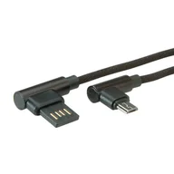 Kable komputerowe i do monitorów - ROLINE 11.02.8720 kabel USB USB 2.0 0,8 m USB A Micro-USB B Czarny 11.02.8720 - miniaturka - grafika 1