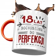 Kubki - Kubek Pomarańczowy na Urodziny 18 18ste 18-ste z Nadrukiem ze Zdjęciem + Opakowanie na prezent (wzór 02) - miniaturka - grafika 1