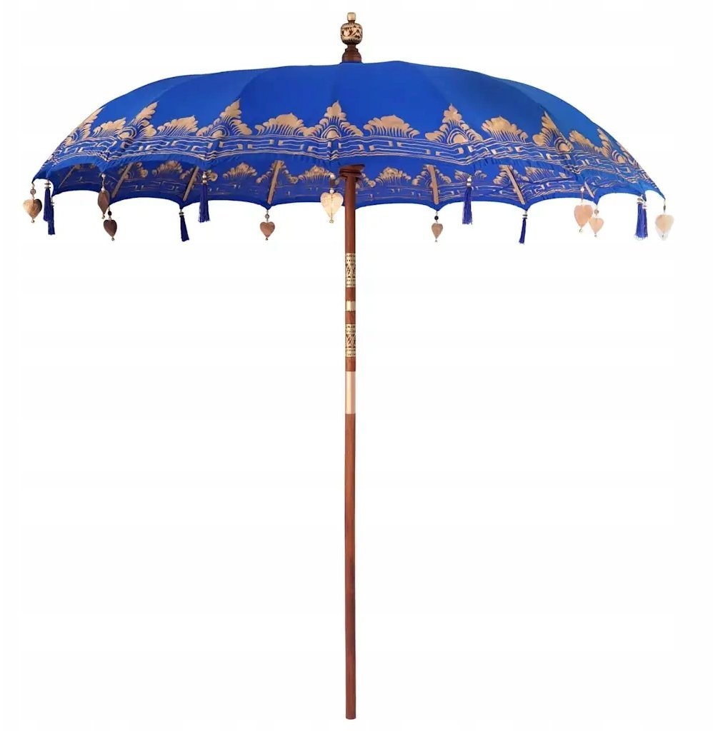 vidaXL Parasol plażowy Niebieski 210-220 x 260 cm