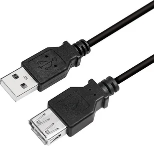 Kabel USB LogiLink USB-A - USB-A 2 m Czarny (CU0010B) - Kable USB - miniaturka - grafika 1